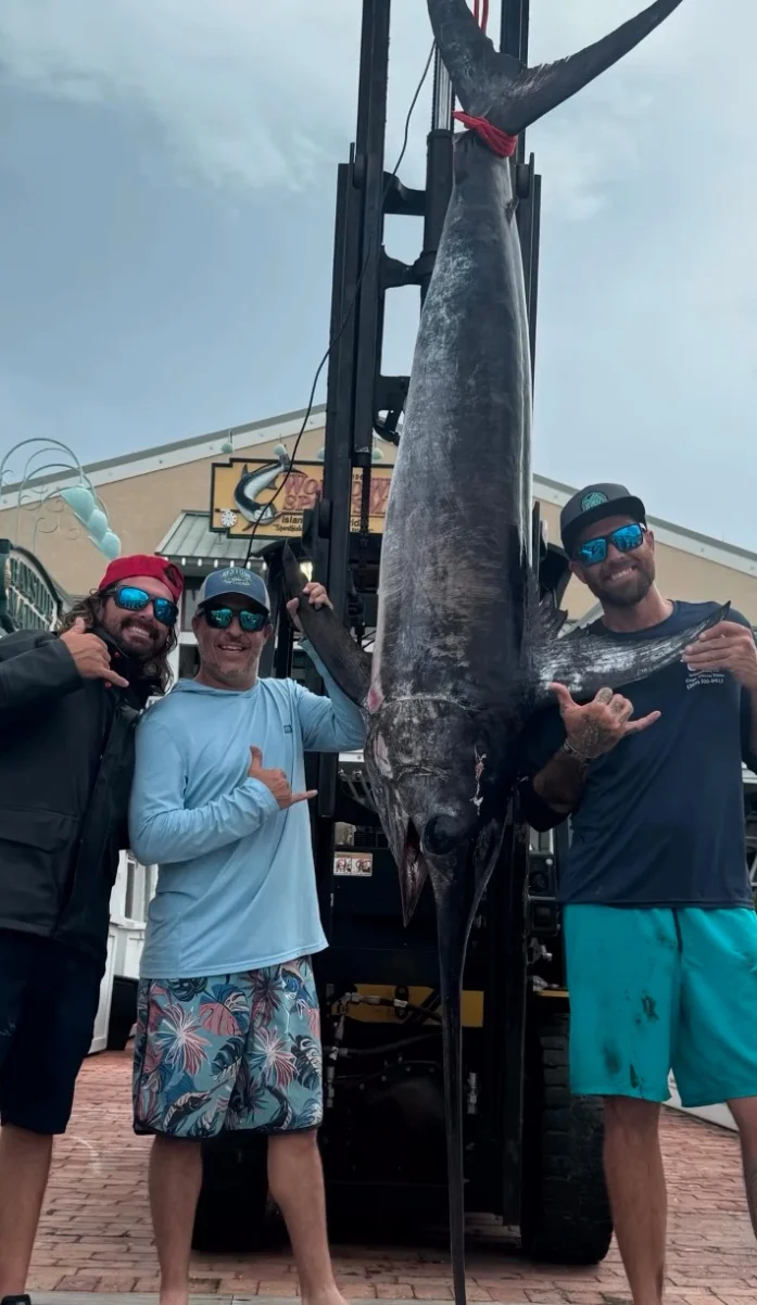 A swordfish caught aboard Just Cuz