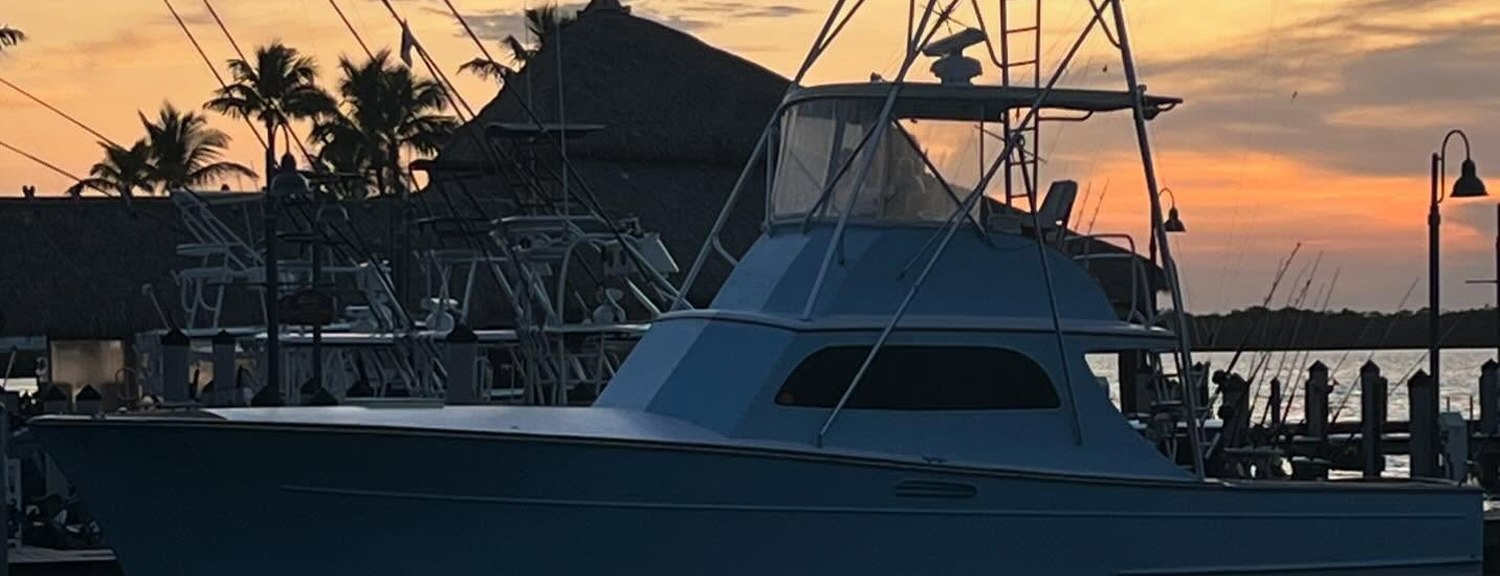 Just Cuz Sportfishing boat at sunset in Islamorada